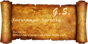 Gerstmayer Sarolta névjegykártya